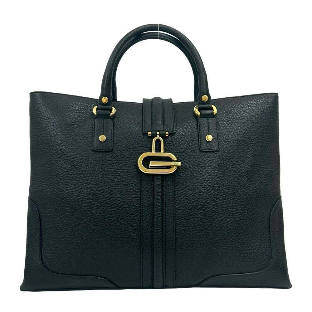 GUCCI Black Leather Tote Bag